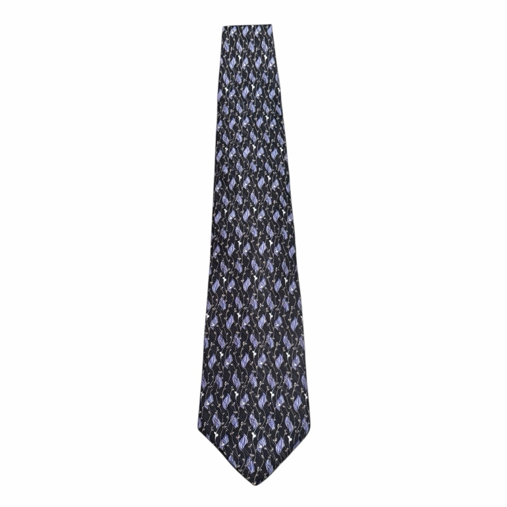 Valentino Blue & Black Patterned Silk‎ Tie